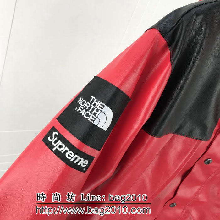 SUPREME X TNF 重工聯名皮質 紅色 抓絨衝鋒衣 情侶款 ydi1884
